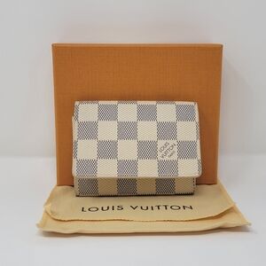LOUIS VUITTON Damier Azur Card Case Compact Wallet